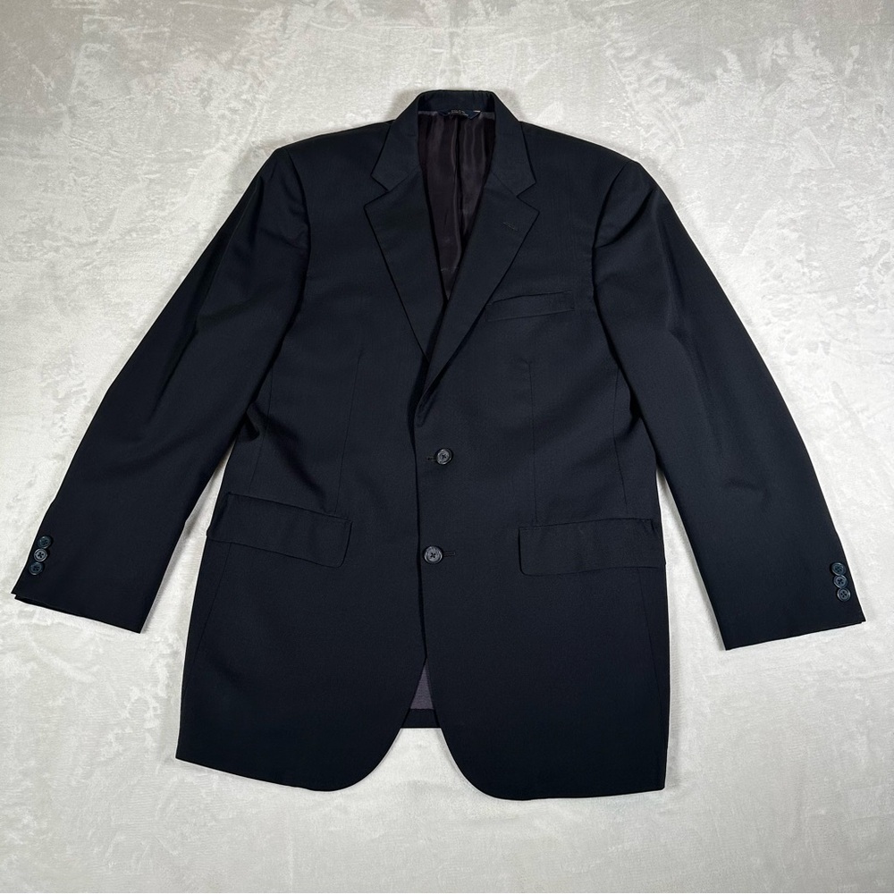 Brooks Brothers Brooksease Blazer Men Size 40L Black 100% Wool Made in USA EUC